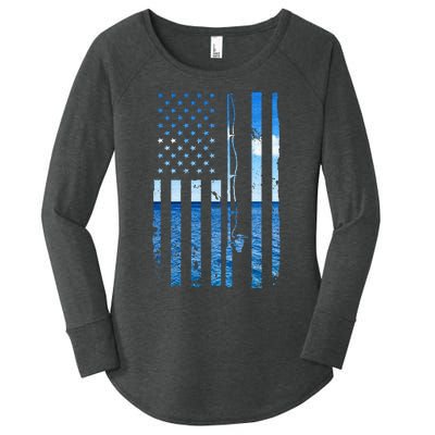 Funny Bass Fishing Usa Women's Perfect Tri Tunic Long Sleeve Shirt