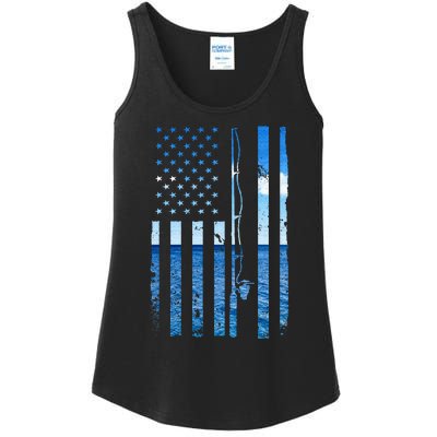 Funny Bass Fishing Usa Ladies Essential Tank