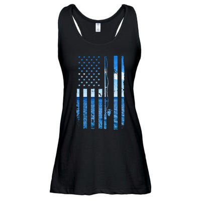 Funny Bass Fishing Usa Ladies Essential Flowy Tank