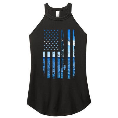 Funny Bass Fishing Usa Women's Perfect Tri Rocker Tank