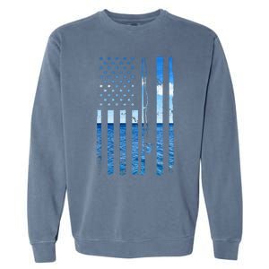 Funny Bass Fishing Usa Garment-Dyed Sweatshirt