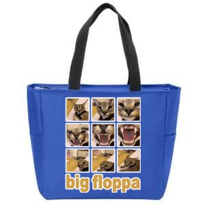 Funny Big Floppa Meme Cat Zip Tote Bag