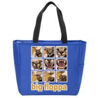 Funny Big Floppa Meme Cat Zip Tote Bag