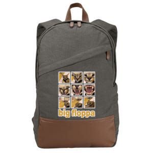 Funny Big Floppa Meme Cat Cotton Canvas Backpack