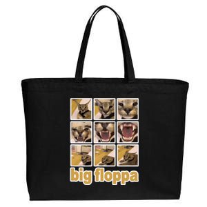 Funny Big Floppa Meme Cat Cotton Canvas Jumbo Tote