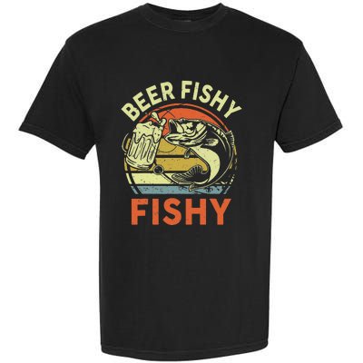 funny Bass Fishing Beer Fishy Reel Cool Dad Garment-Dyed Heavyweight T-Shirt