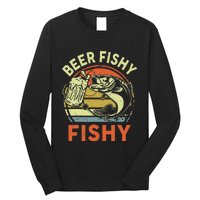 funny Bass Fishing Beer Fishy Reel Cool Dad Long Sleeve Shirt