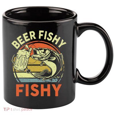 funny Bass Fishing Beer Fishy Reel Cool Dad 11oz C Handle Ceramic Mug