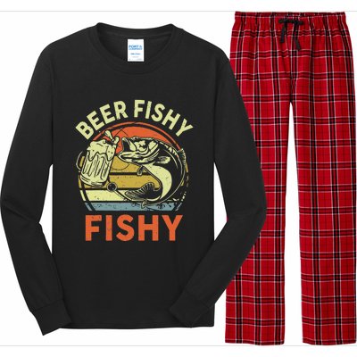 funny Bass Fishing Beer Fishy Reel Cool Dad Long Sleeve Pajama Set