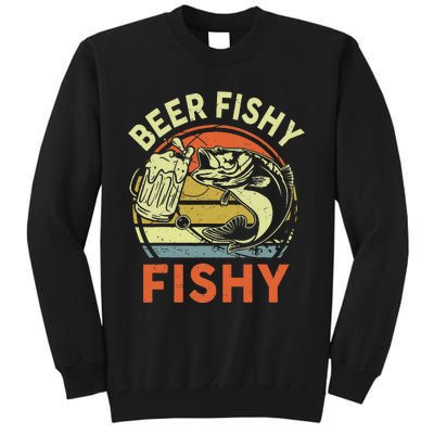 funny Bass Fishing Beer Fishy Reel Cool Dad Tall Sweatshirt