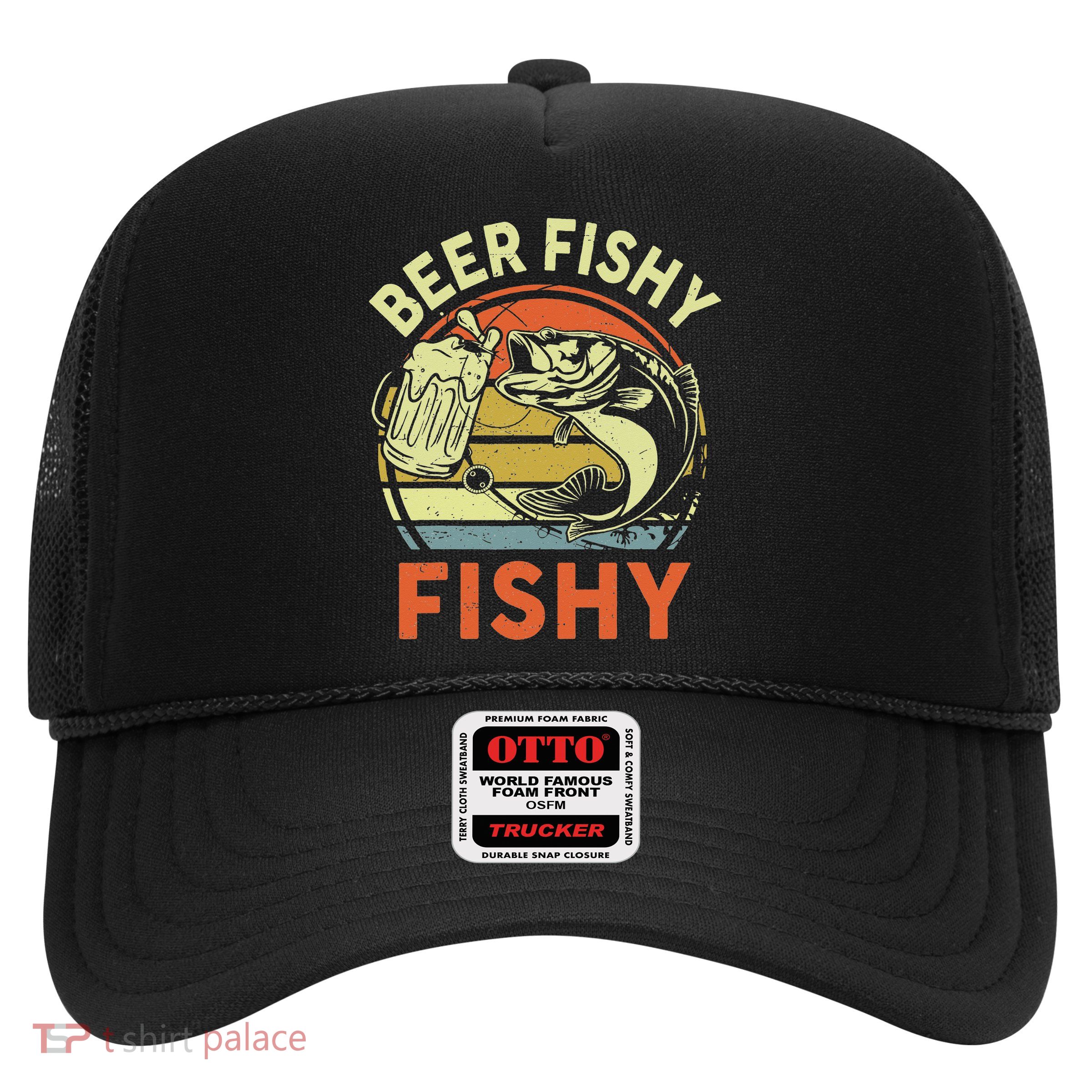 funny Bass Fishing Beer Fishy Reel Cool Dad Trucker Hat