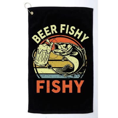 funny Bass Fishing Beer Fishy Reel Cool Dad Golf Towel