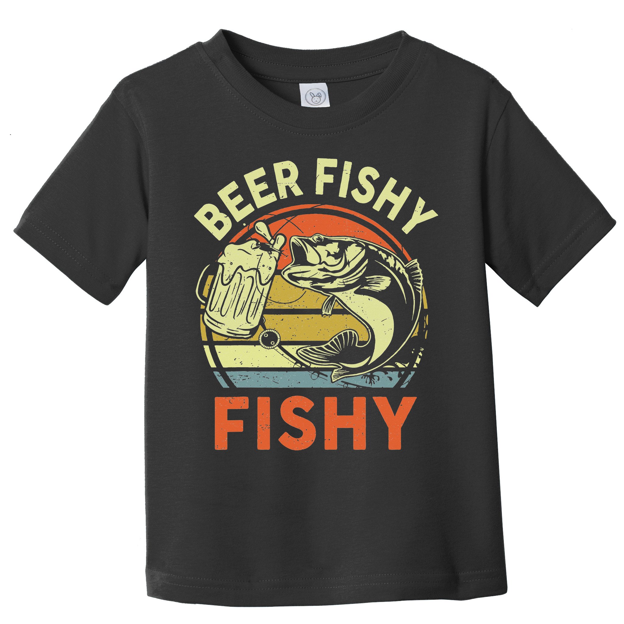 funny Bass Fishing Beer Fishy Reel Cool Dad Toddler T-Shirt