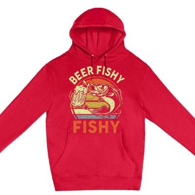 funny Bass Fishing Beer Fishy Reel Cool Dad Premium Pullover Hoodie