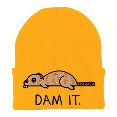 Funny Beaver Funny Saying Dam It Beaver Funny Beaver Saying Knit Cap Winter Beanie