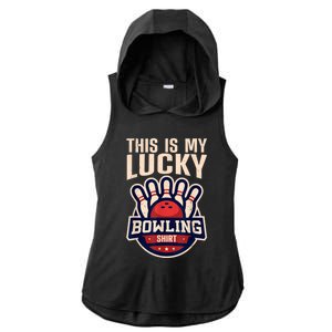 Funny Bowling For Men Women Retro Bowling Bowler Team League Ladies PosiCharge Tri-Blend Wicking Draft Hoodie Tank