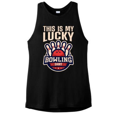 Funny Bowling For Men Women Retro Bowling Bowler Team League Ladies PosiCharge Tri-Blend Wicking Tank