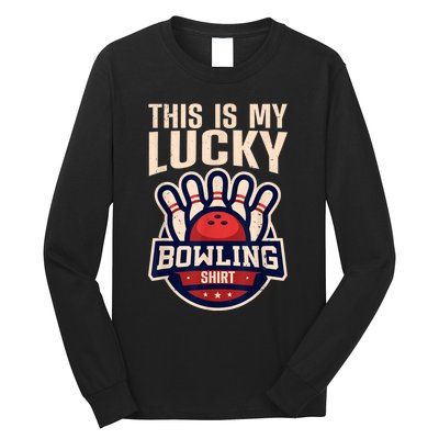 Funny Bowling For Men Women Retro Bowling Bowler Team League Long Sleeve Shirt