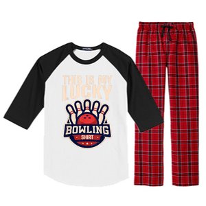 Funny Bowling For Men Women Retro Bowling Bowler Team League Raglan Sleeve Pajama Set