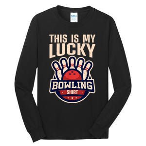 Funny Bowling For Men Women Retro Bowling Bowler Team League Tall Long Sleeve T-Shirt