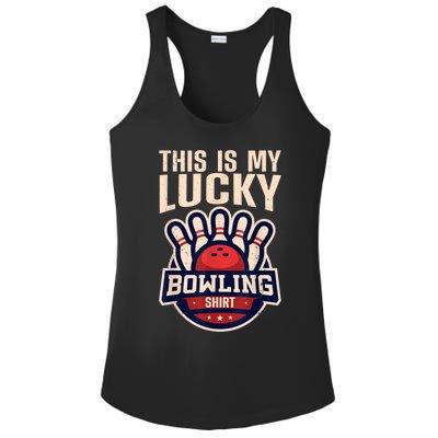 Funny Bowling For Men Women Retro Bowling Bowler Team League Ladies PosiCharge Competitor Racerback Tank