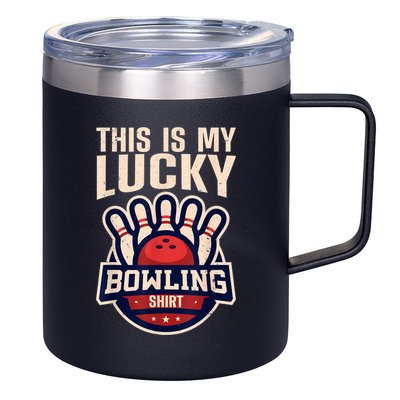 Funny Bowling For Men Women Retro Bowling Bowler Team League 12oz Stainless Steel Coffee Mug