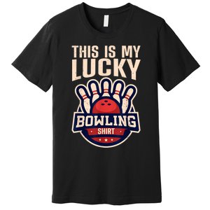 Funny Bowling For Men Women Retro Bowling Bowler Team League Premium T-Shirt