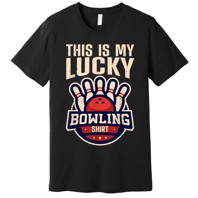 Funny Bowling For Men Women Retro Bowling Bowler Team League Premium T-Shirt