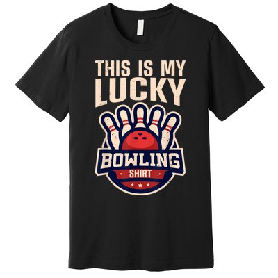 Funny Bowling For Men Women Retro Bowling Bowler Team League Premium T-Shirt