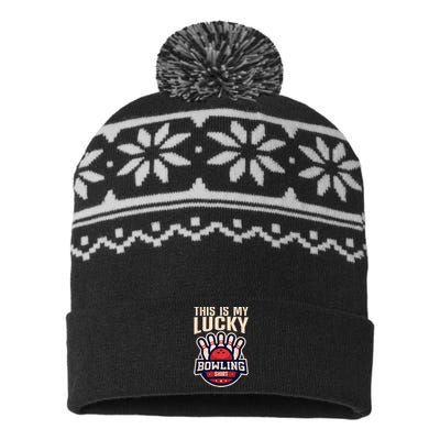 Funny Bowling For Men Women Retro Bowling Bowler Team League USA-Made Snowflake Beanie