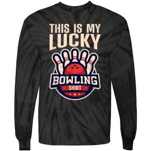 Funny Bowling For Men Women Retro Bowling Bowler Team League Tie-Dye Long Sleeve Shirt