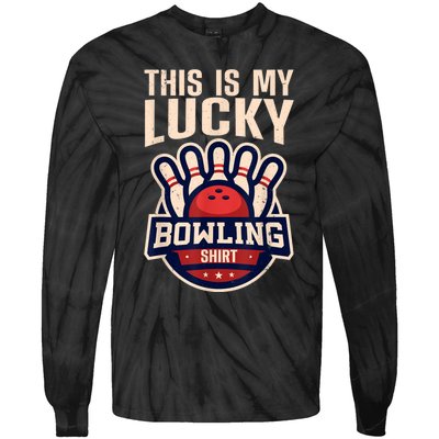 Funny Bowling For Men Women Retro Bowling Bowler Team League Tie-Dye Long Sleeve Shirt