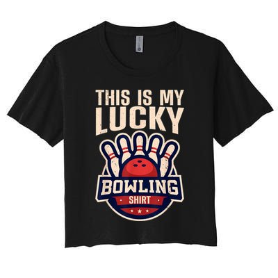 Funny Bowling For Men Women Retro Bowling Bowler Team League Crop Top