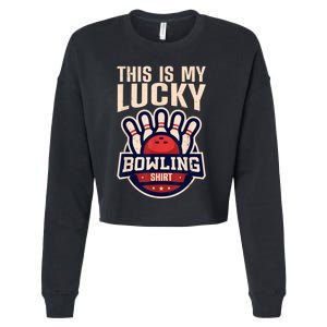 Funny Bowling For Men Women Retro Bowling Bowler Team League Cropped Pullover Crew