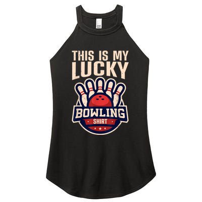 Funny Bowling For Men Women Retro Bowling Bowler Team League Women's Perfect Tri Rocker Tank