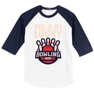 Funny Bowling For Men Women Retro Bowling Bowler Team League Baseball Sleeve Shirt