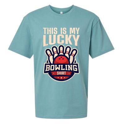 Funny Bowling For Men Women Retro Bowling Bowler Team League Sueded Cloud Jersey T-Shirt