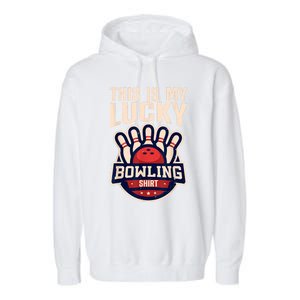 Funny Bowling For Men Women Retro Bowling Bowler Team League Garment-Dyed Fleece Hoodie