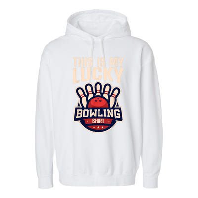 Funny Bowling For Men Women Retro Bowling Bowler Team League Garment-Dyed Fleece Hoodie