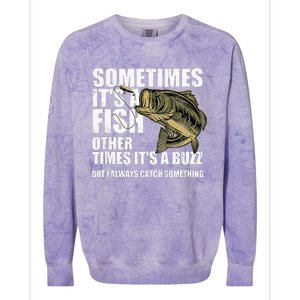 Funny Bass Fishing Sometimes Catch A Buzz Adult Humor Quote Colorblast Crewneck Sweatshirt