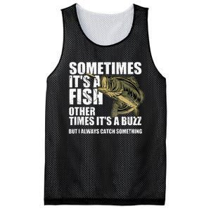 Funny Bass Fishing Sometimes Catch A Buzz Adult Humor Quote Mesh Reversible Basketball Jersey Tank