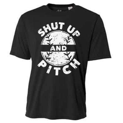 Funny Baseball Fan Love Shut Up And Pitch Cooling Performance Crew T-Shirt