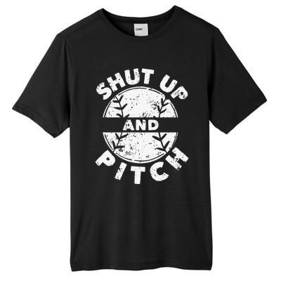 Funny Baseball Fan Love Shut Up And Pitch Tall Fusion ChromaSoft Performance T-Shirt