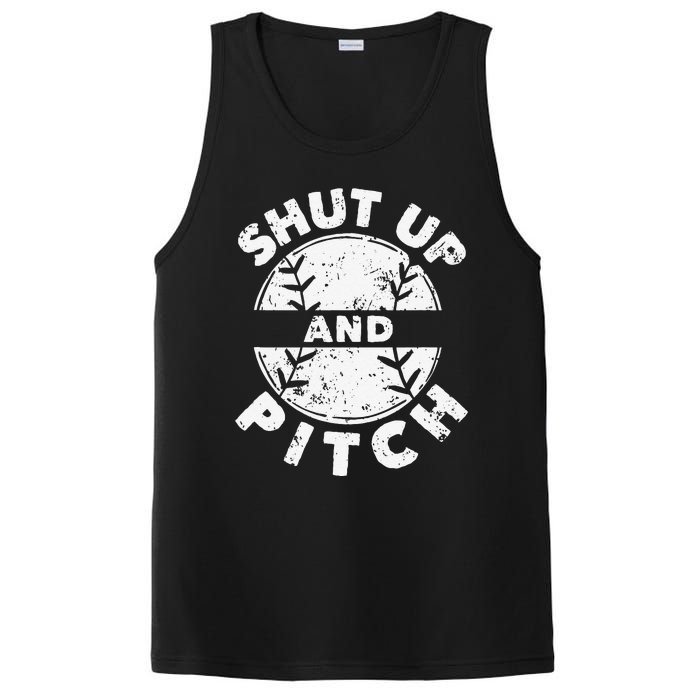 Funny Baseball Fan Love Shut Up And Pitch PosiCharge Competitor Tank