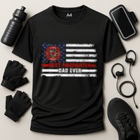 Fireman Best Firefighter Dad Ever American Flag Cooling Performance Crew T-Shirt