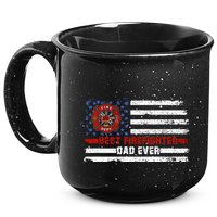 Fireman Best Firefighter Dad Ever American Flag 15oz Campfire Ceramic Mug