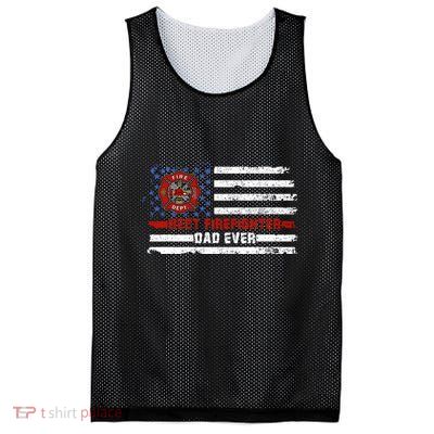 Fireman Best Firefighter Dad Ever American Flag Mesh Reversible Basketball Jersey Tank