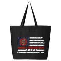 Fireman Best Firefighter Dad Ever American Flag 25L Jumbo Tote