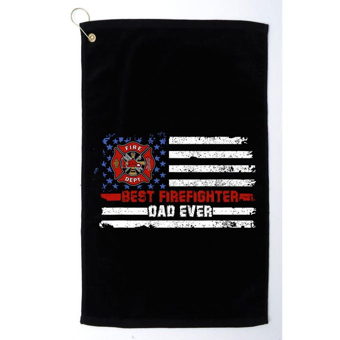 Fireman Best Firefighter Dad Ever American Flag Golf Towel