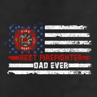 Fireman Best Firefighter Dad Ever American Flag Golf Towel